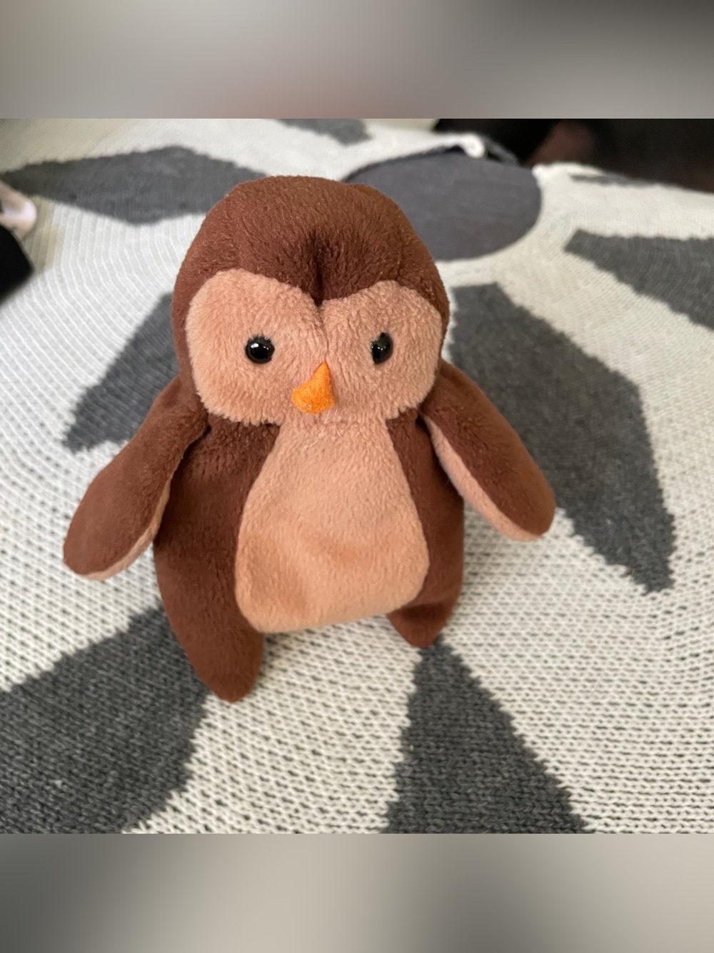 Ty Brown and Tan Plush Penguin Stuffed Animal